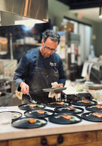 Chef Loeb & his team plating the 10 Course Tasting Dinner at Shoreline Fresh Seafood Market + Dining :: Richmond VA (RVA)